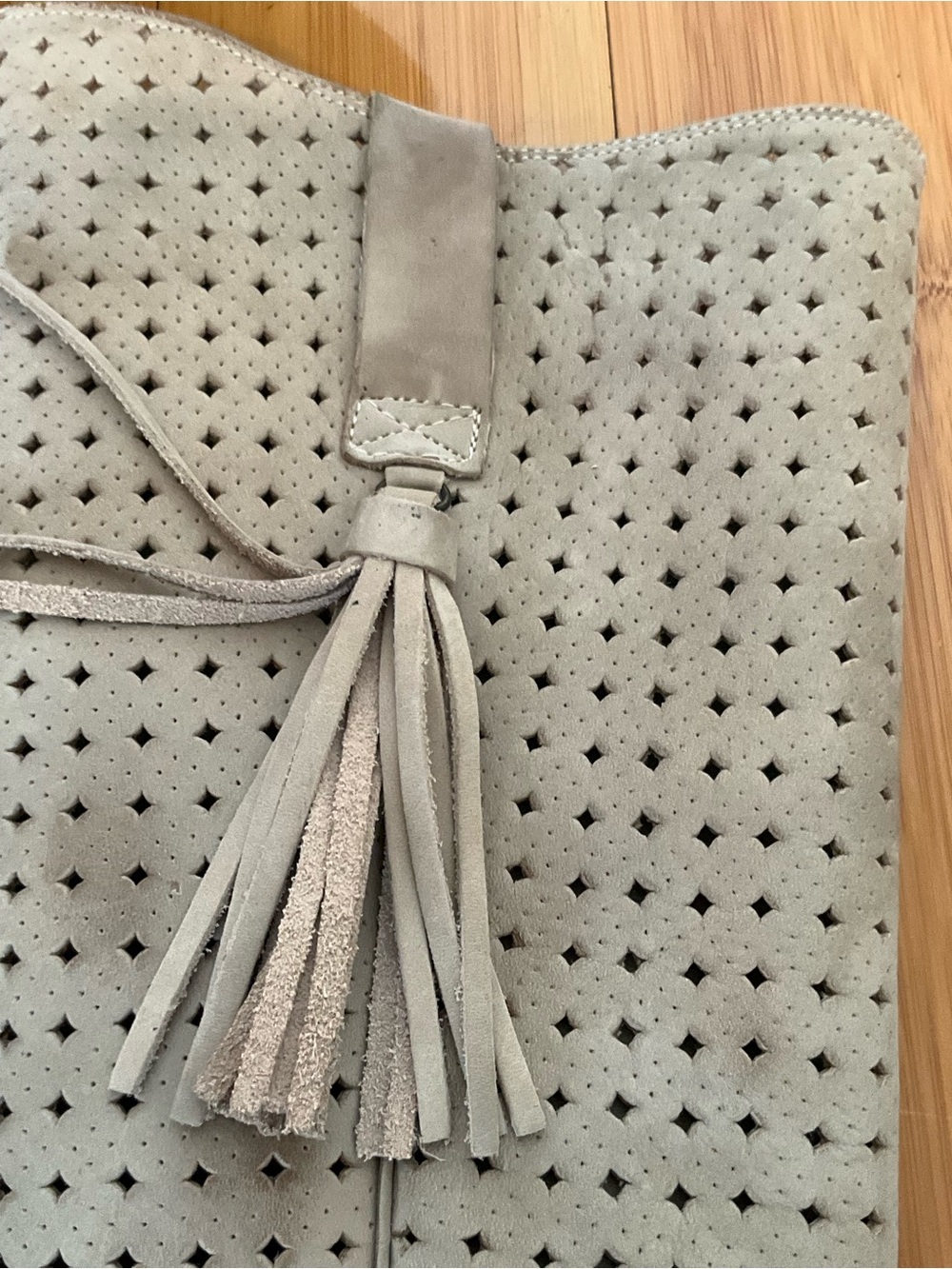 Miss Sixty Taupe Perforated Over-the-Knee Suede Boots with Tassel - Picture 6 of 16